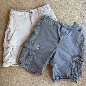 AE 10" Flex Lived-In Cargo Shorts size 30, two pairs